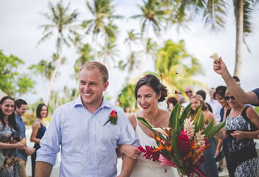 paradise beach wedding samoa